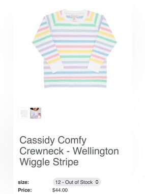The Beaufort Bonnet Company Cassidy Comfy Crewneck - Pastel Rainbow Stripes